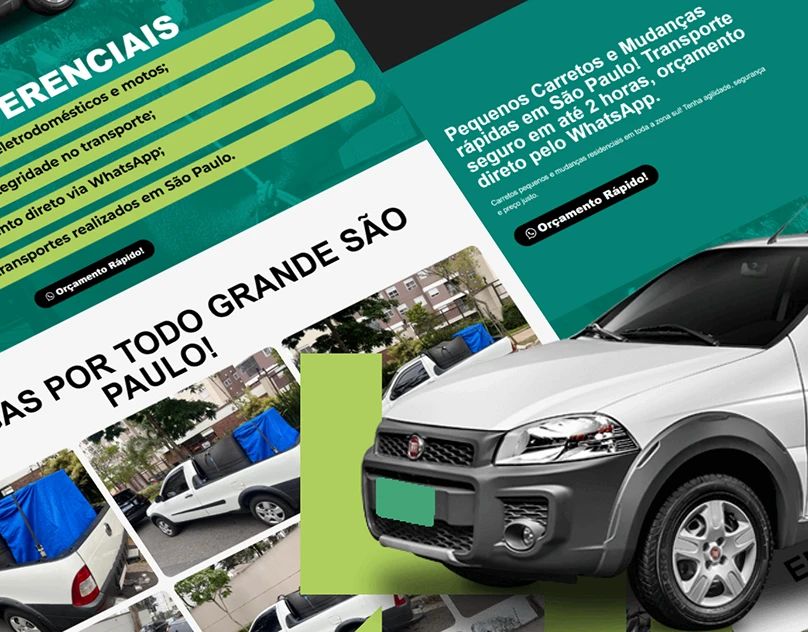Página de vendas de carretos