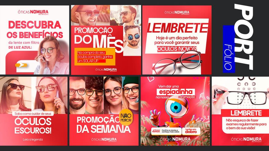 Criativos promocionais para ótica